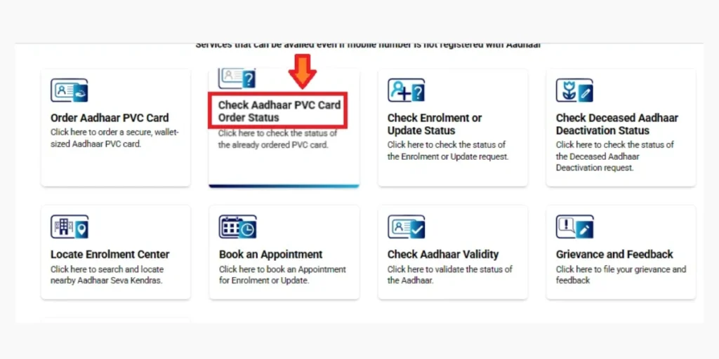 Check Aadhaar PVC Card Order Status 